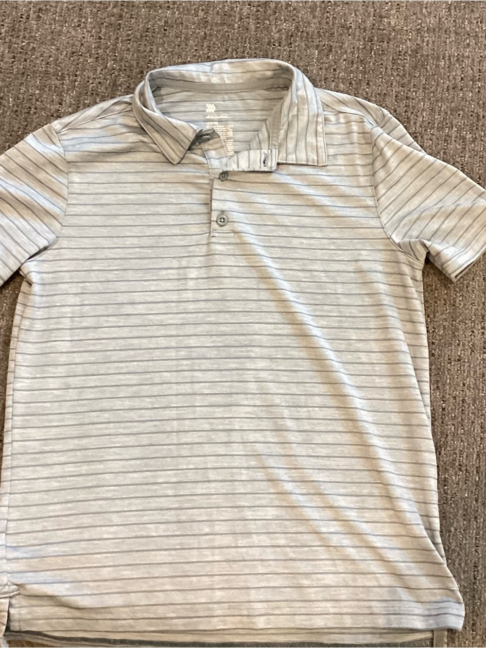 all in motion Light Gray Striped Polo